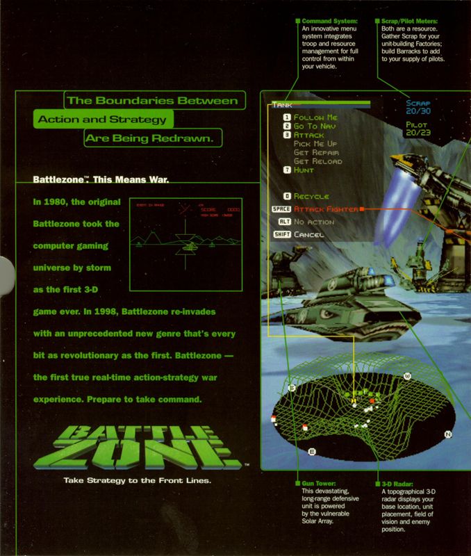 Inside Cover for Battlezone (Windows): Left Flap