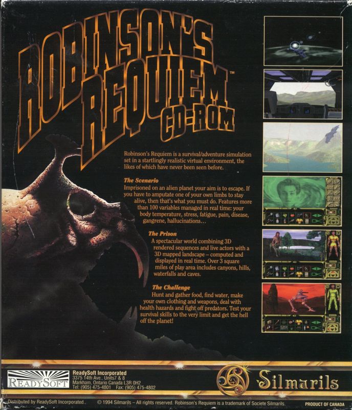 Back Cover for Robinson's Requiem (DOS)