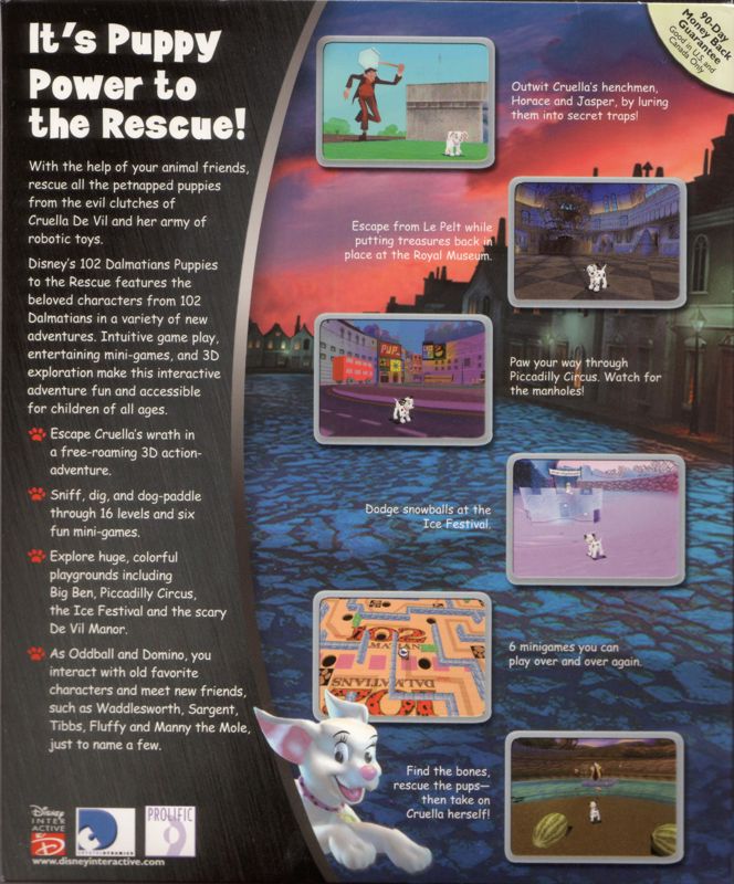 Back Cover for Disney's 102 Dalmatians: Puppies to the Rescue (Windows)