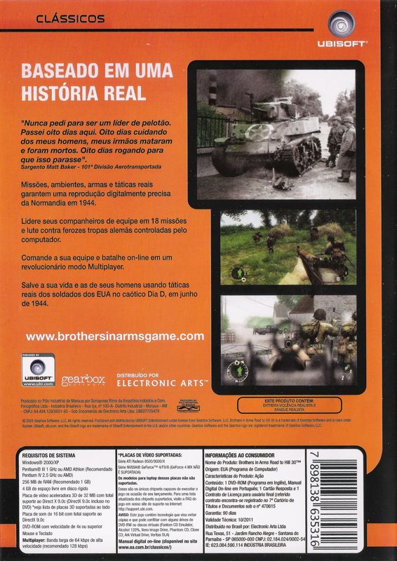 Back Cover for Brothers in Arms: Road to Hill 30 (Windows) (Clássicos EA release)