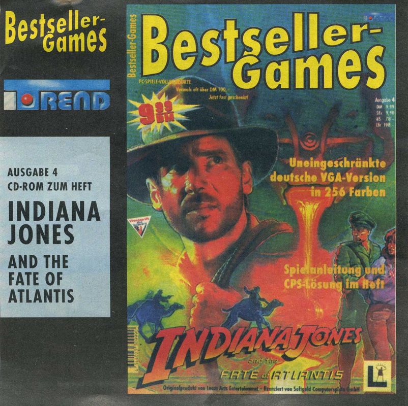 Front Cover for Indiana Jones and the Fate of Atlantis (DOS) (Bestseller Games covermount)