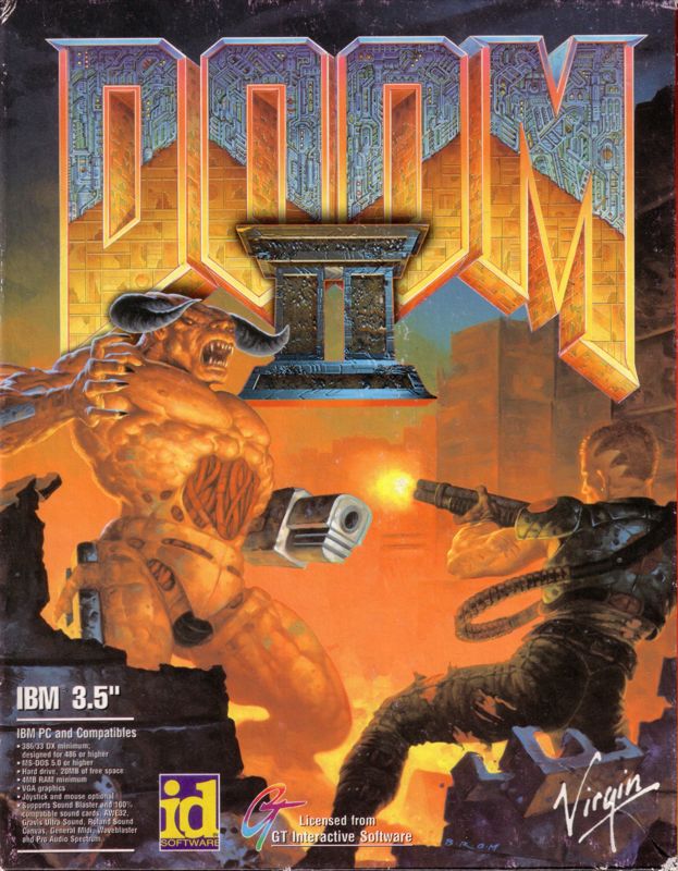 Front Cover for Doom II (DOS) (3.5" floppy disk release)