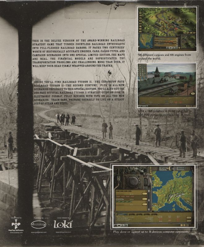 Back Cover for Railroad Tycoon II: Gold Edition (Linux)
