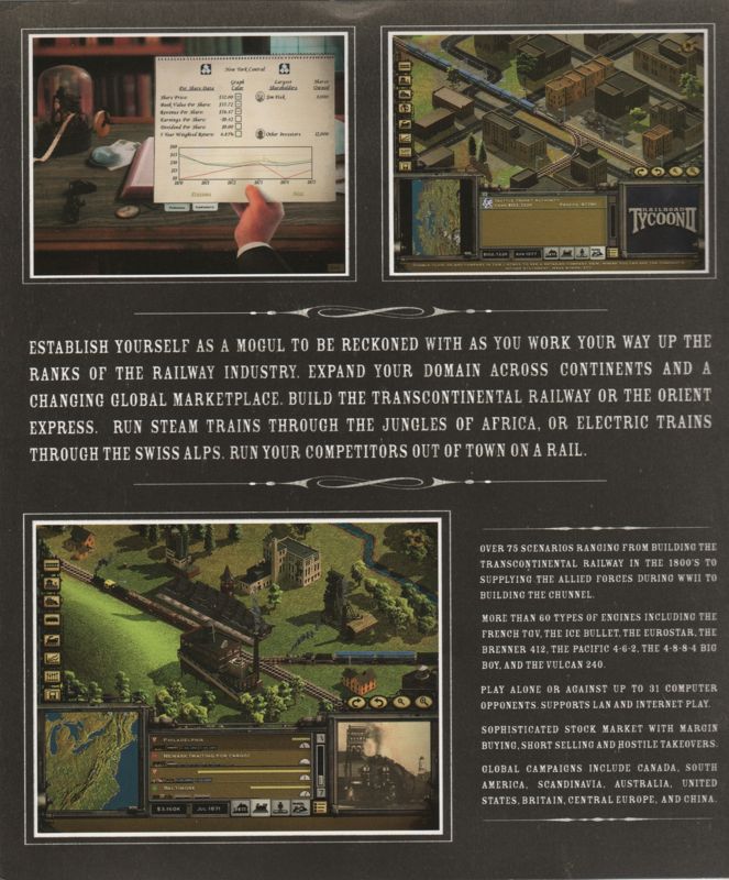 Inside Cover for Railroad Tycoon II: Gold Edition (Linux): Left Flap