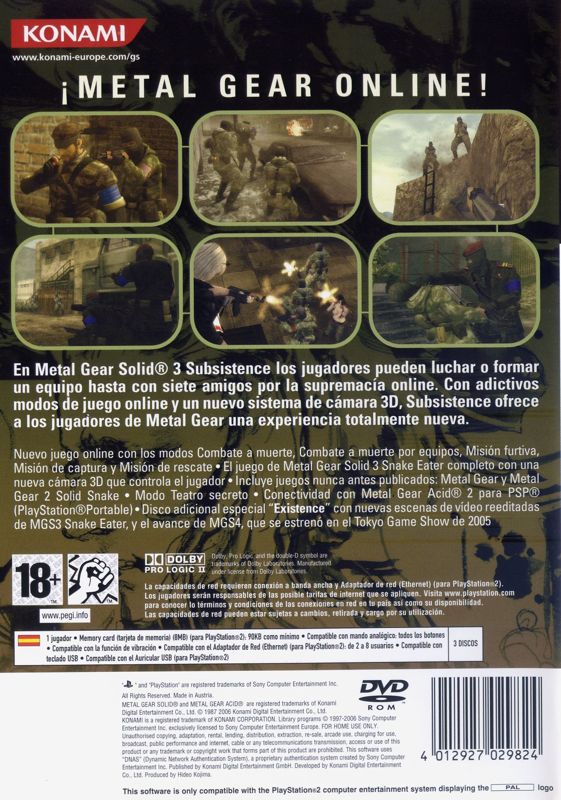 Metal Gear Solid 3: Subsistence (Limited Edition) Cover Or Packaging ...