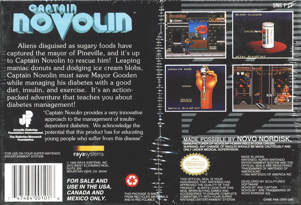 Back Cover for Captain Novolin (SNES)