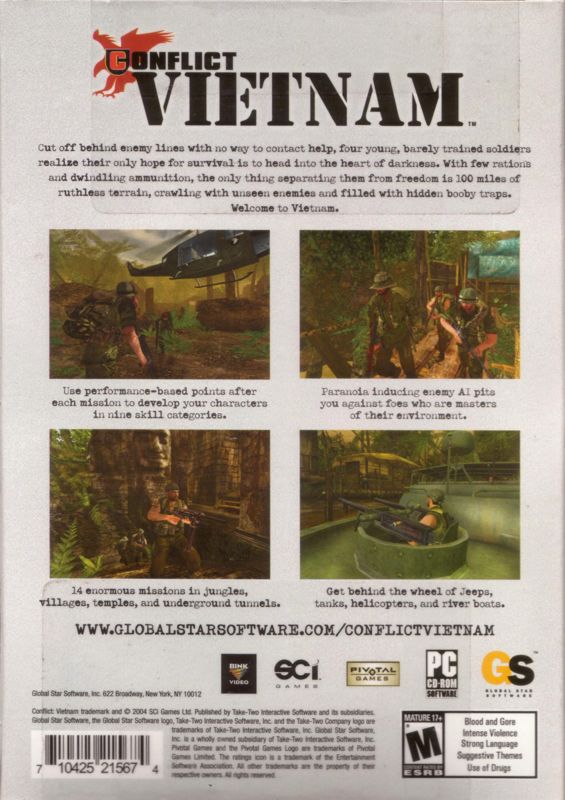 Back Cover for Conflict: Vietnam (Windows)