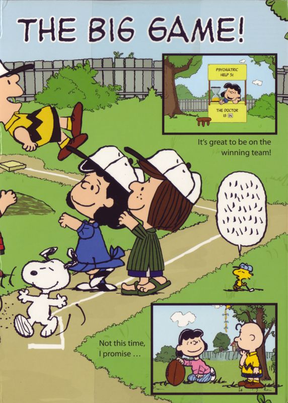 Inside Cover for Peanuts: It's the Big Game, Charlie Brown! (Macintosh and Windows): Right
