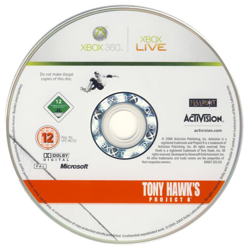 Tony Hawk's Project 8 cover or packaging material - MobyGames