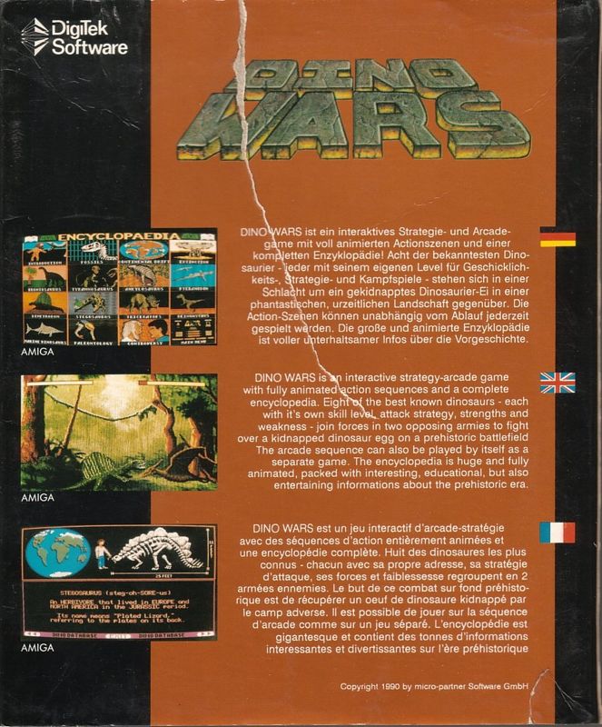 Back Cover for Dino Wars (Commodore 64)