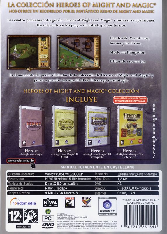 Back Cover for Heroes of Might and Magic I-IV: Complete (Windows)