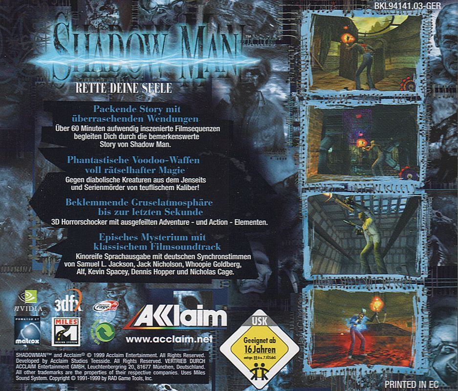 Other for Shadow Man (Windows): Jewel Case - Back