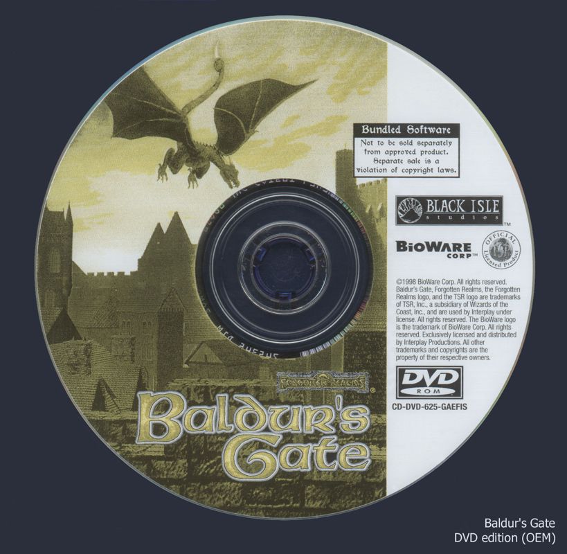 Media for Baldur's Gate (Windows) (Compaq OEM DVD release)