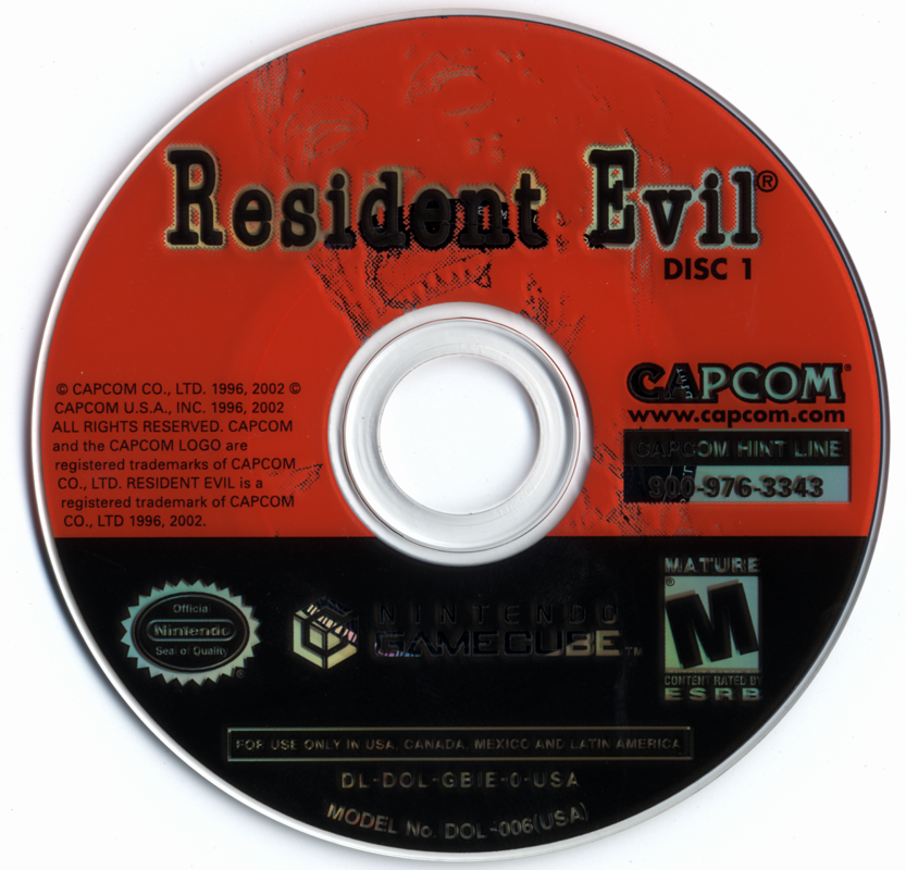 Media for Resident Evil (GameCube) (Player's Choice release): Disc 1
