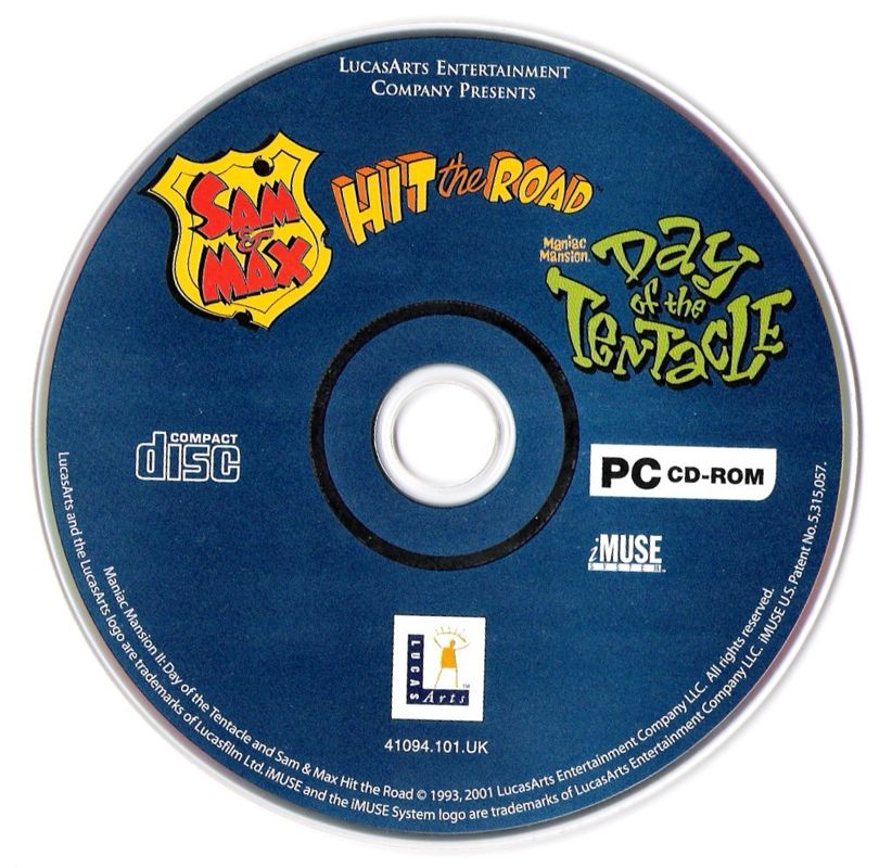 Media for Sam & Max and Day of the Tentacle Classic Adventures Pack (DOS) (LucasArts Classic release)