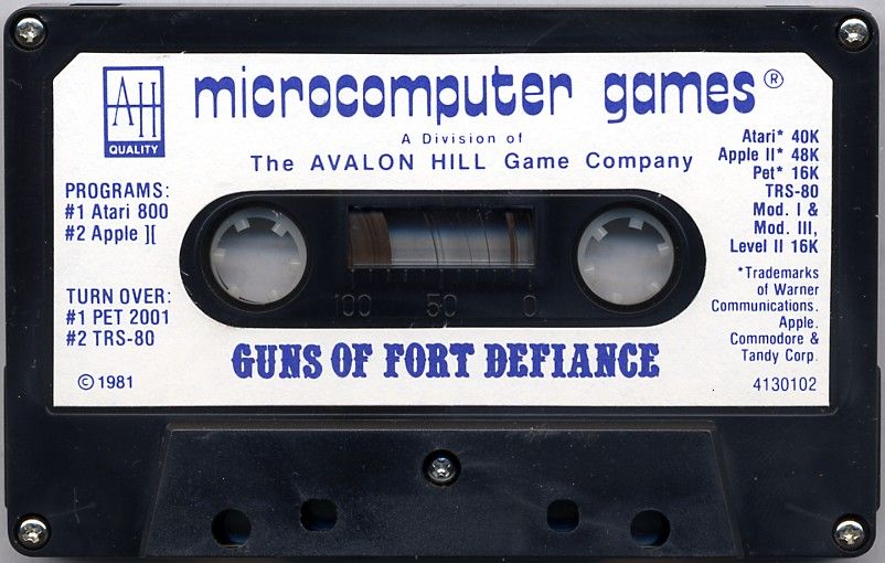 Media for Guns of Fort Defiance (Apple II and Atari 8-bit and Commodore PET/CBM and TRS-80)