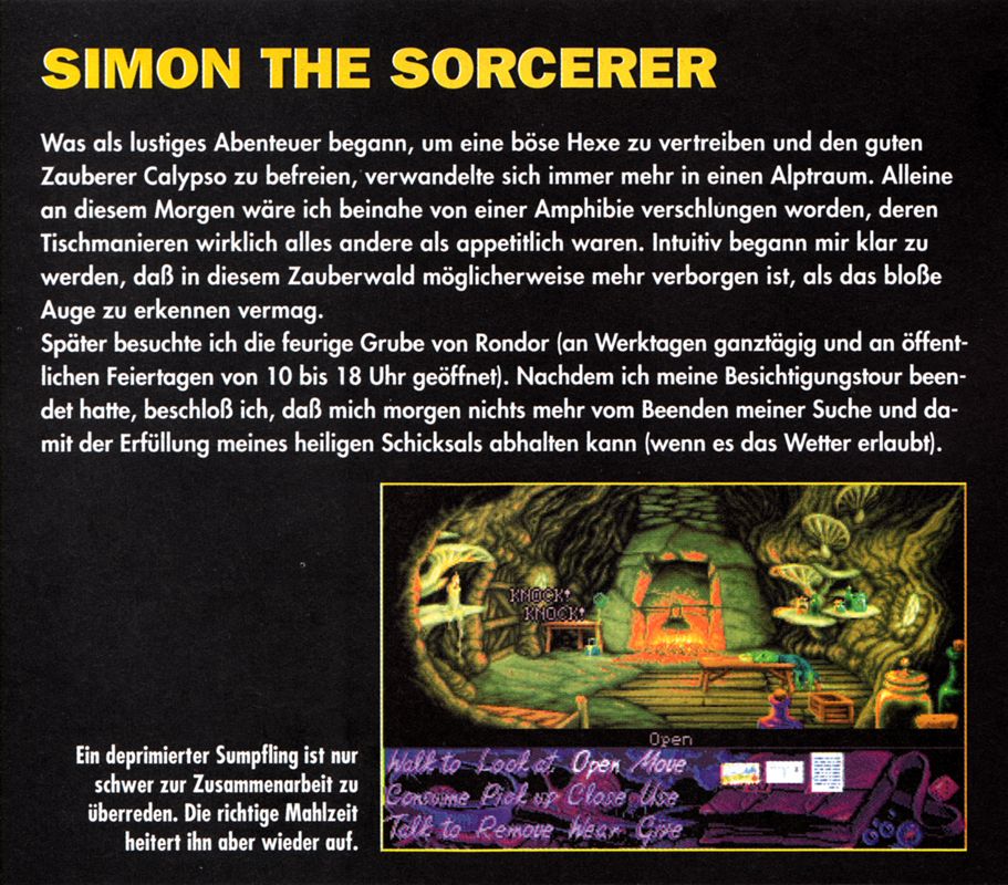 Back Cover for Simon the Sorcerer (DOS and Windows) (PC Games Plus 06/98 covermount)