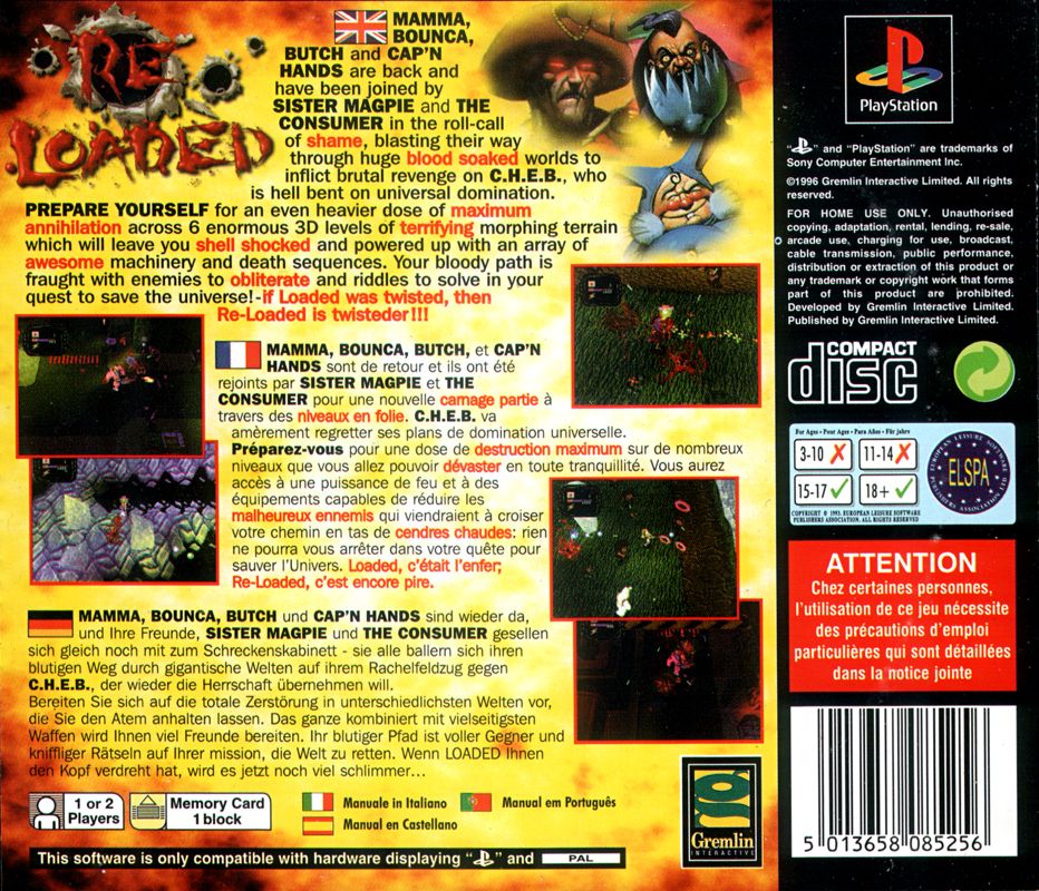 Back Cover for Re-Loaded (PlayStation)