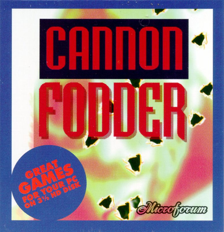 Front Cover for Cannon Fodder (DOS) (Plastic Case 3.5inch floppy disk shareware release)