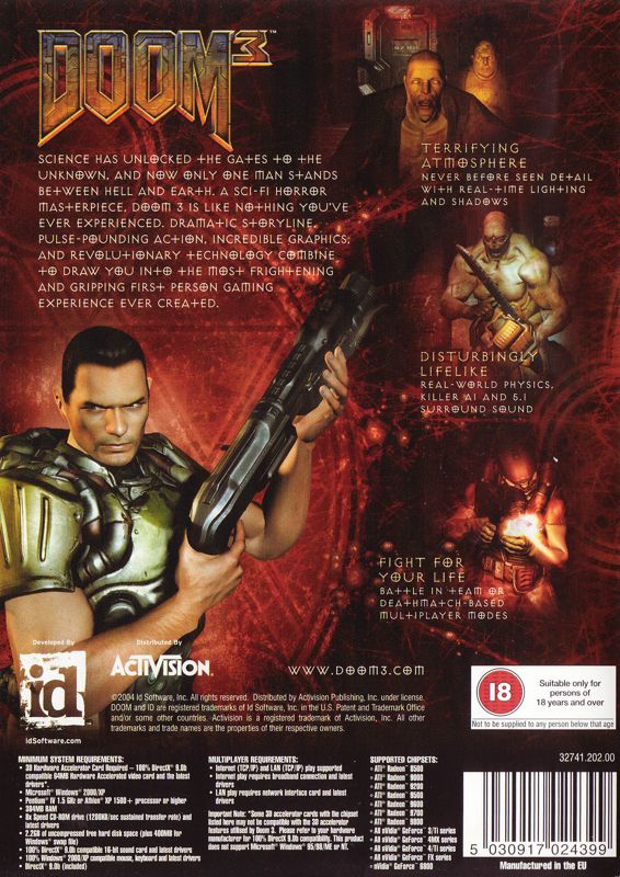 Back Cover for Doom³ (Windows)