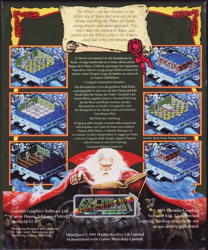 Back Cover for HeroQuest: Return of the Witch Lord (Atari ST)