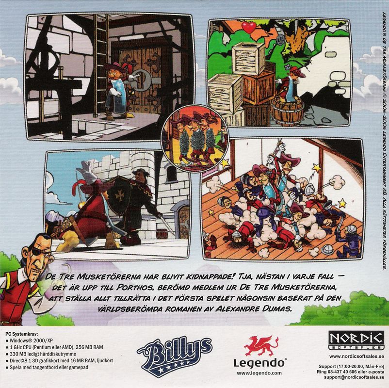 Back Cover for Legendo's The Three Musketeers (Windows) (Billys OEM)