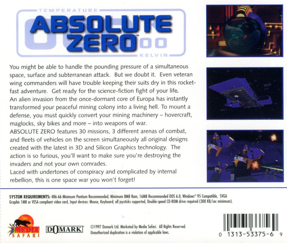 Other for Absolute Zero (DOS): Jewel Case - Back