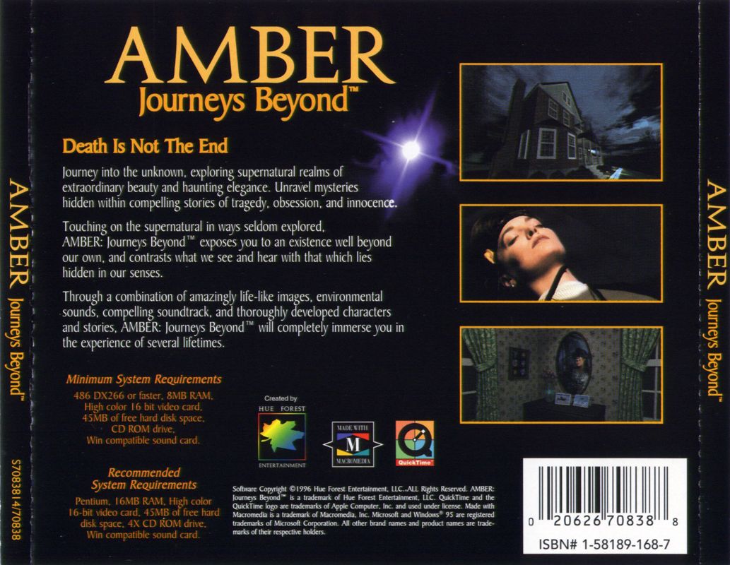 AMBER Journeys Beyond Cover Or Packaging Material MobyGames