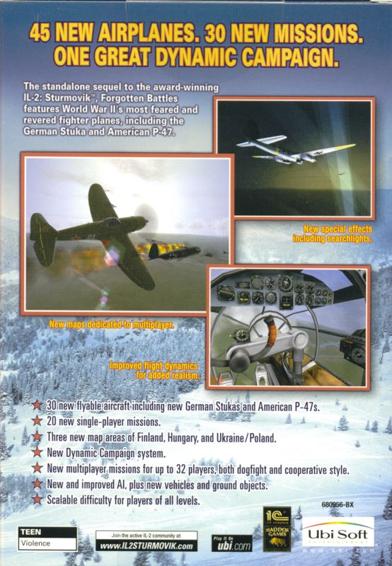Back Cover for IL-2 Sturmovik: Forgotten Battles (Windows)