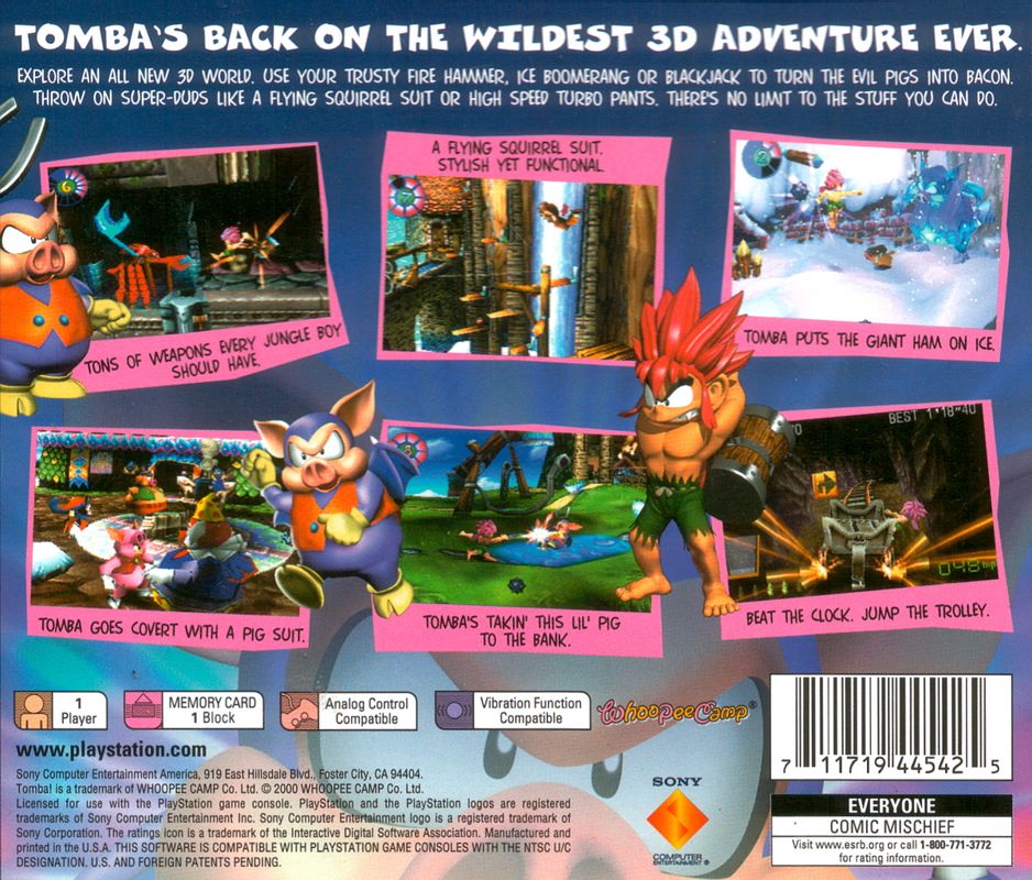 Back Cover for Tomba! 2: The Evil Swine Return (PlayStation)