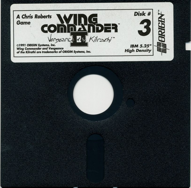 Media for Wing Commander II: Vengeance of the Kilrathi (DOS) (5.25" Disk release): Disk 3