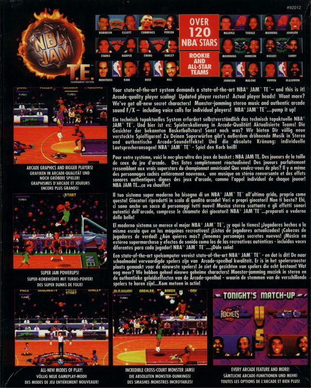 Back Cover for NBA Jam Tournament Edition (DOS)