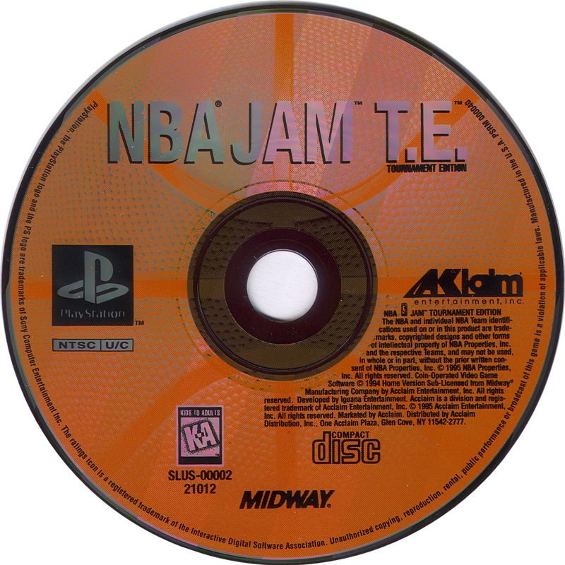 Media for NBA Jam Tournament Edition (PlayStation)