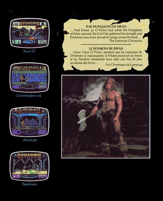 Back Cover for Axe of Rage (Amstrad CPC)