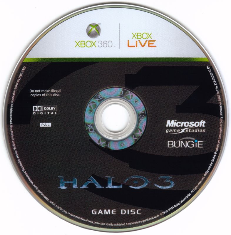 Media for Halo 3 (Legendary Edition) (Xbox 360): Game Disc