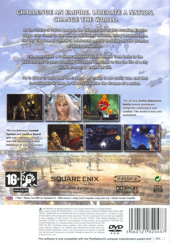 Back Cover for Final Fantasy XII (PlayStation 2)