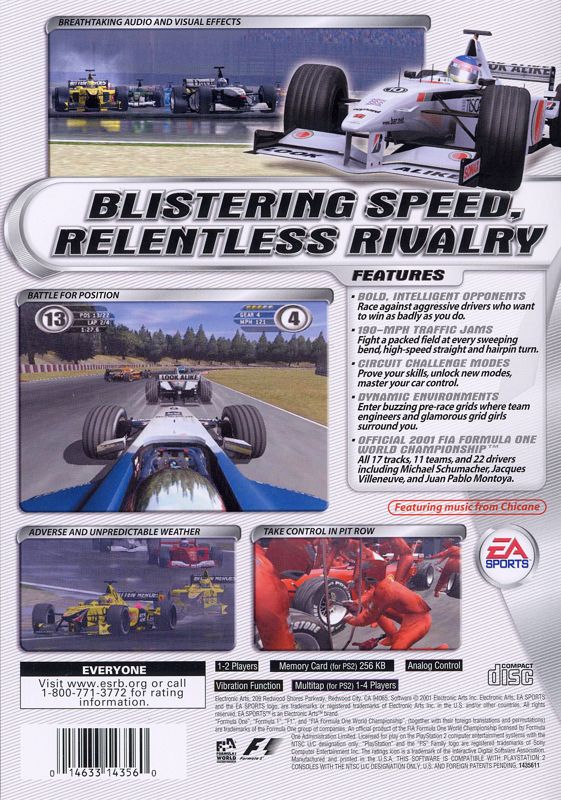 Back Cover for F1 2001 (PlayStation 2)