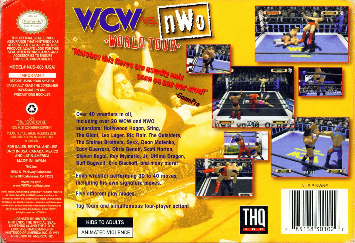 Back Cover for WCW vs. NWO: World Tour (Nintendo 64)