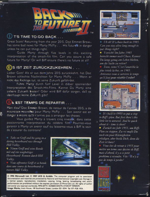 Back Cover for Back to the Future Part II (Amiga)