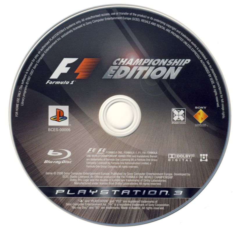 Media for Formula 1: Championship Edition (PlayStation 3)