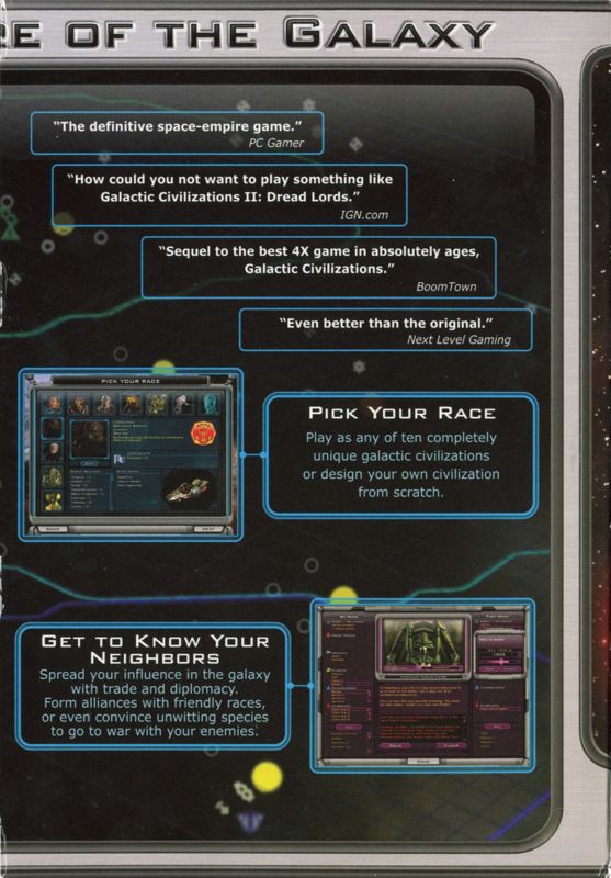 Inside Cover for Galactic Civilizations II: Dread Lords (Windows): Right
