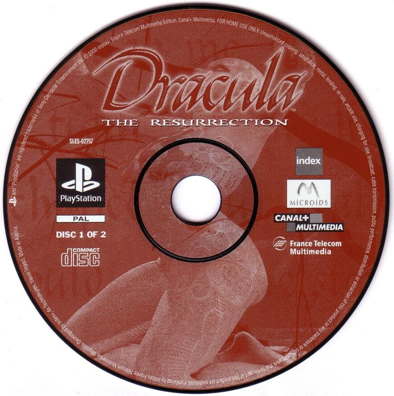 Media for Dracula: The Resurrection (PlayStation): Disc 1/2