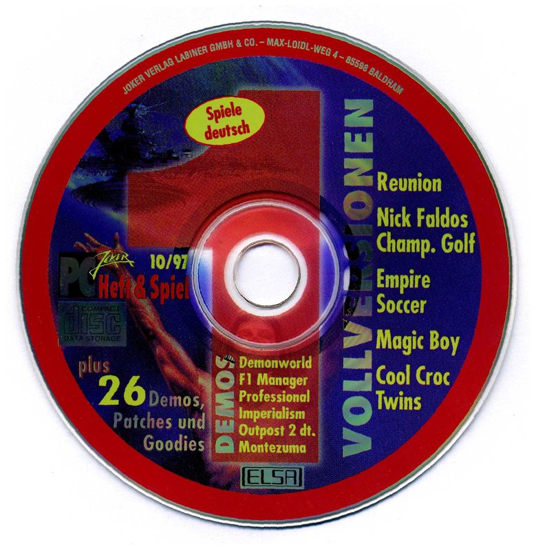 Media for Empire Soccer 94 (DOS) (PC Joker 10/1997 covermount)