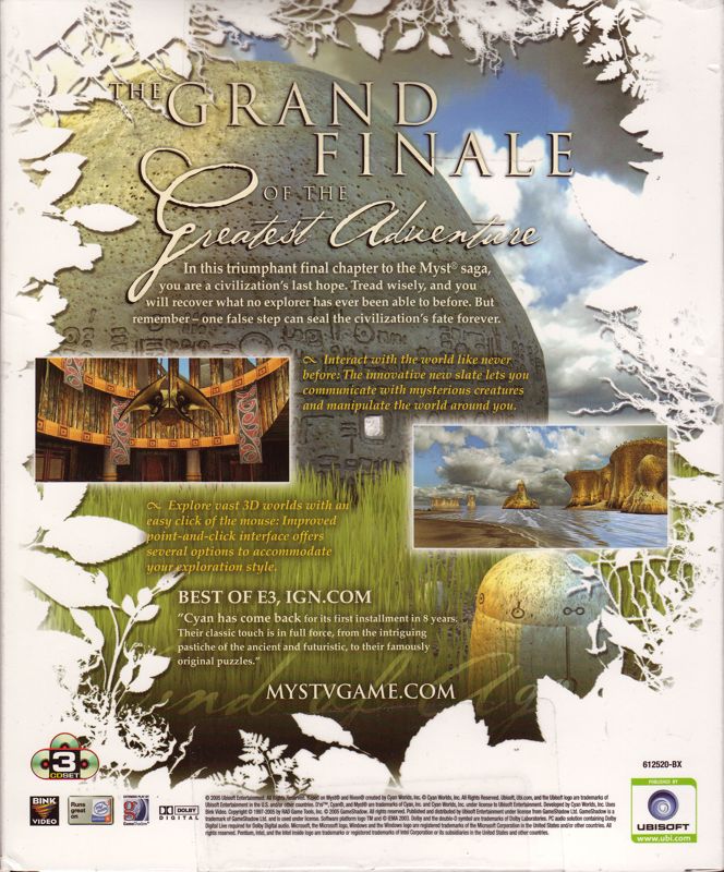 Jeu PC MYST V : END OF AGES, Version FR édition Limitée, Neuf Et Scellé, PEGI 7