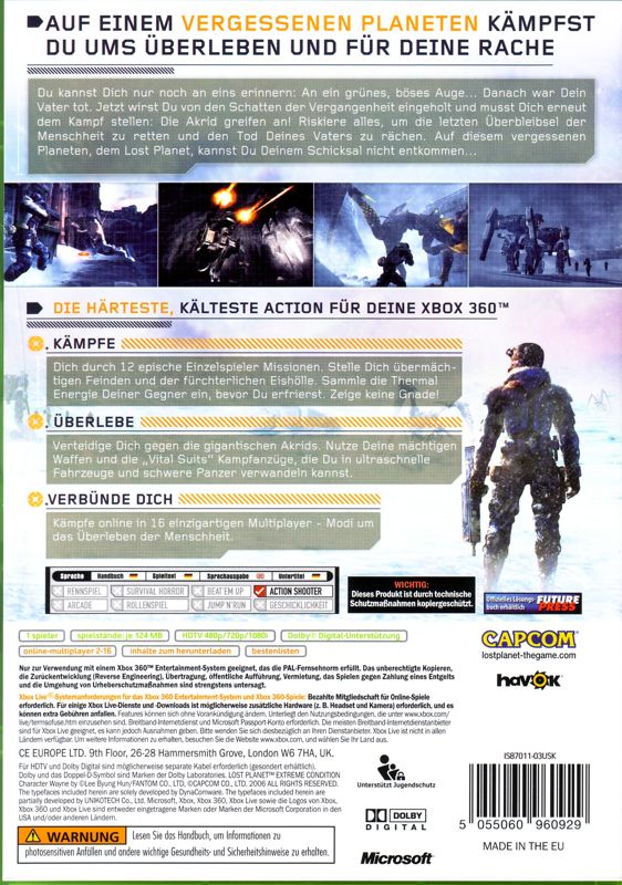 Back Cover for Lost Planet: Extreme Condition (Xbox 360)