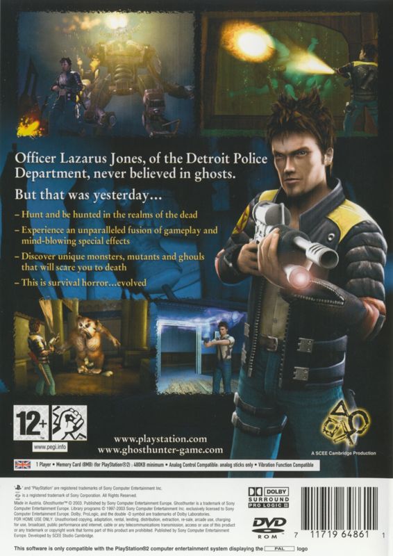 Back Cover for Ghosthunter (PlayStation 2)