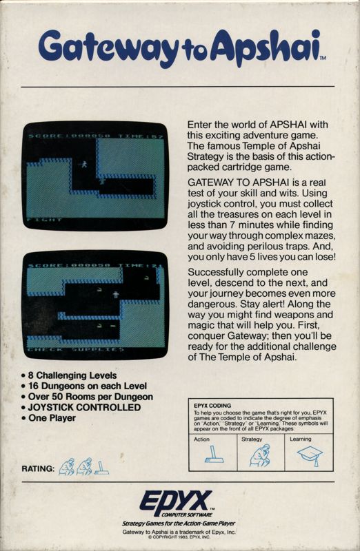 Back Cover for Gateway to Apshai (ColecoVision)