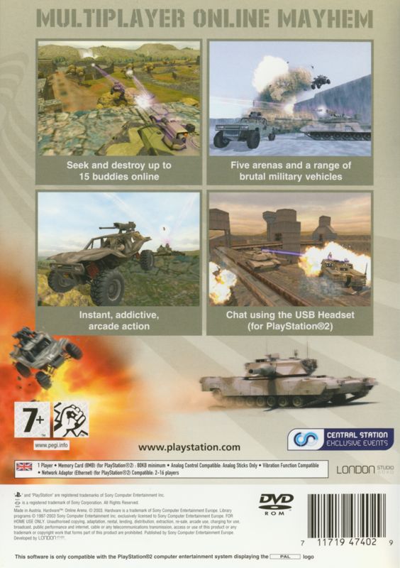 Back Cover for Hardware: Online Arena (PlayStation 2)