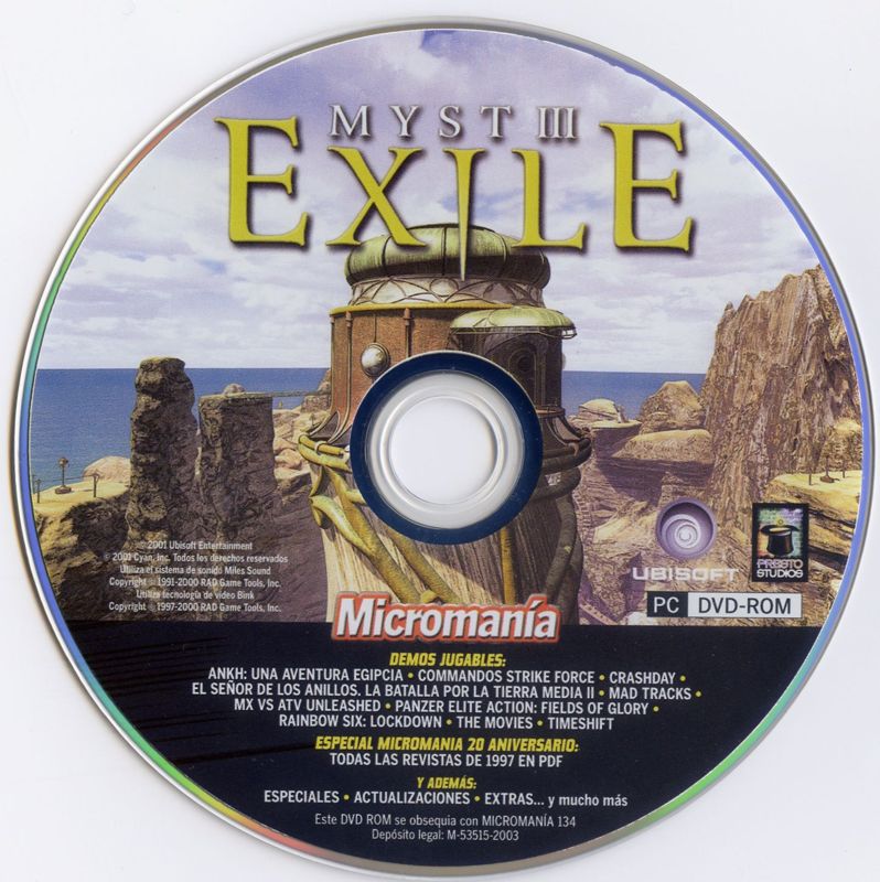 Media for Myst III: Exile (Macintosh and Windows) (Micromanía release)