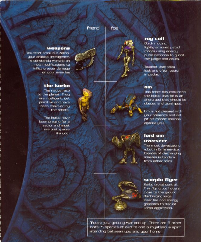 Inside Cover for Zax: The Alien Hunter (Windows): Right Flap